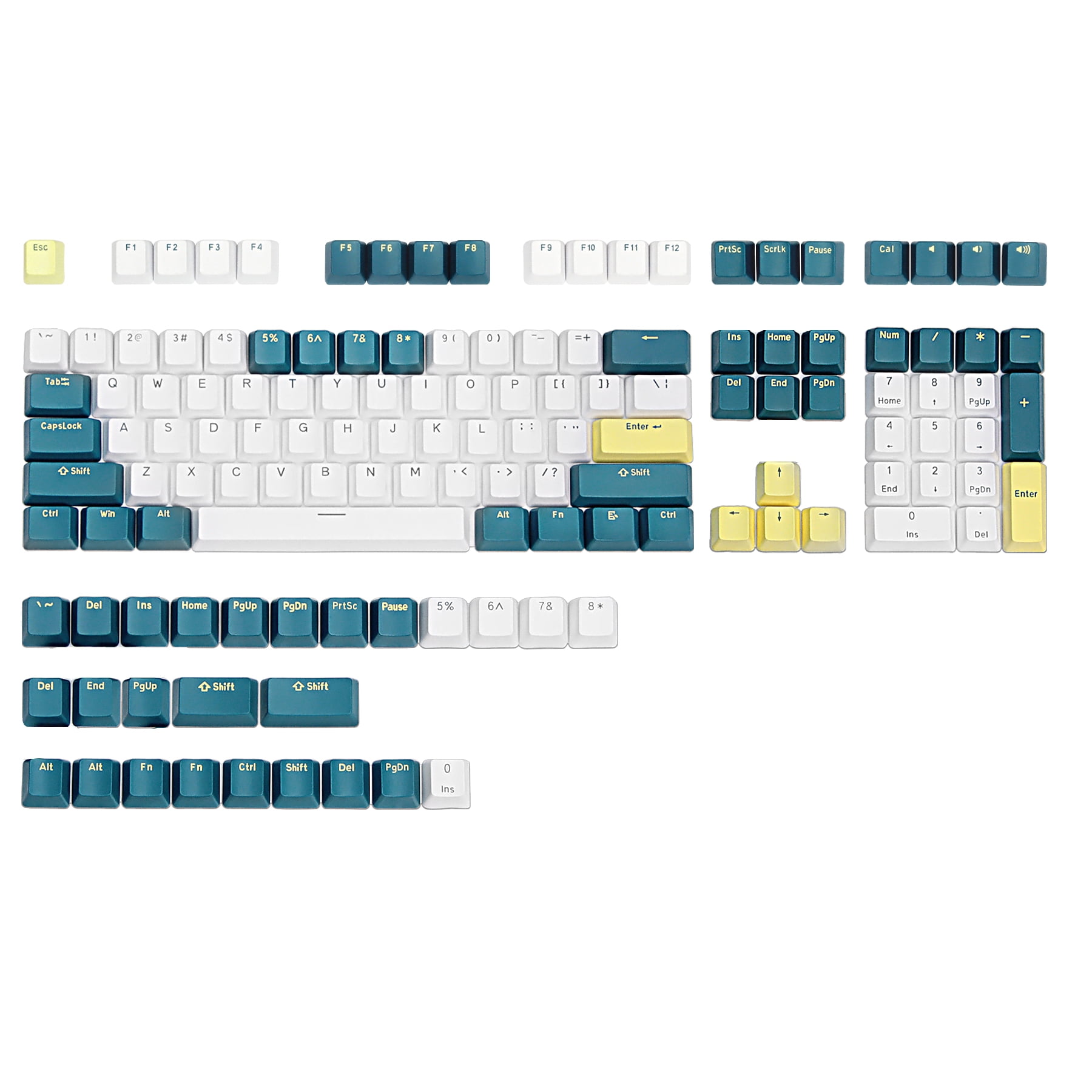 Hyssop PBT Keycaps Doubleshot Keycaps OEM Profile Cherry MX for 108/87/84/68/61 MX Switches Mechanical Keyboard