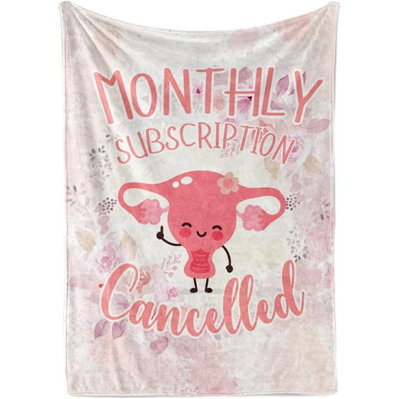 Hysterectomy Gifts for Women Blanket, Get Well Recovery Gifts Flannel Throw Blanket for Women, Monthly Subscription Cancelled 50"*65"