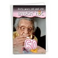 thumbnail image 1 of Hysterical 60th Milestone Birthday Greeting Card with 5 x 7 Inch Envelope (1 Card) 60 Years Old and Hot - Old Lady Lighting Cigarette, 1 of 6