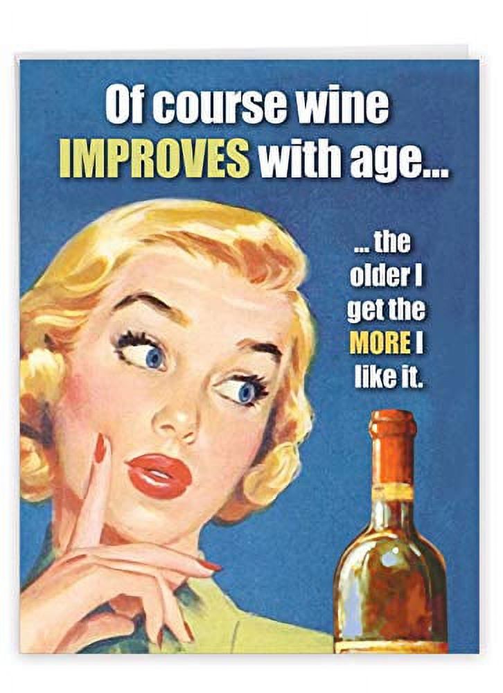 Hysterical Happy Birthday Greeting Card w/ Envelope Extra Large Wine