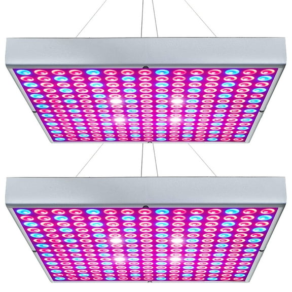 Hytekgro 12.20" 45W LED Low-Heat Indoor Grow Light, Red Blue White 6500K (2 Count)