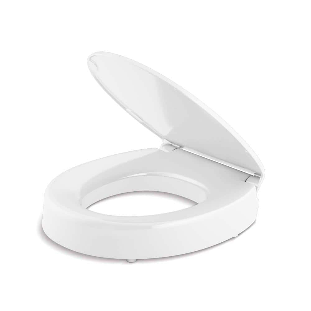 Hyten Elevated QuietClose RoundFront Toilet Seat in White