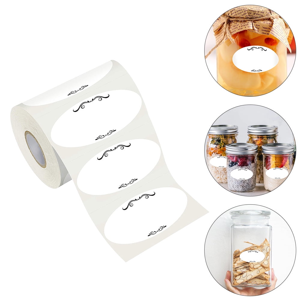 Hytrove 1 Roll of Labels for Glass Jars White Copper Plate Material ...