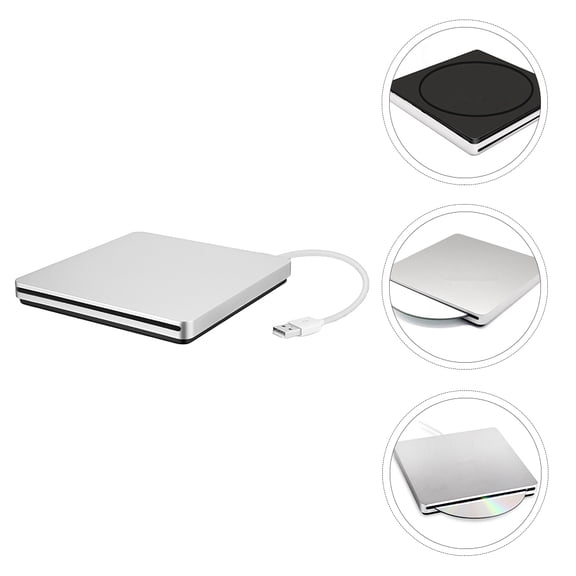 Hytrove 1 Set External CD DVD RW Drive Grey for Desktop Computer