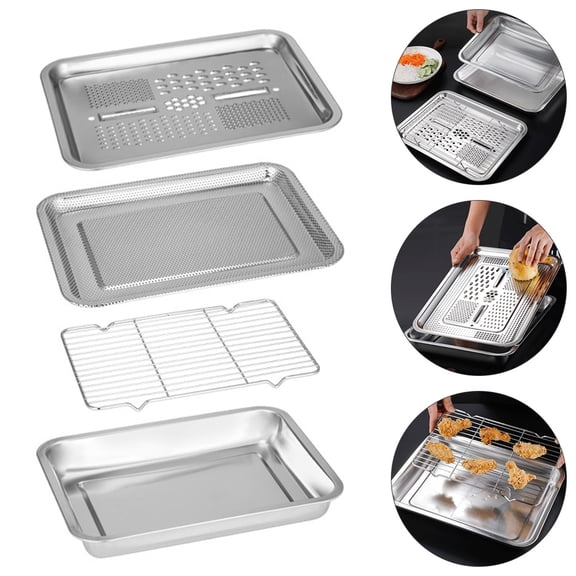 Hytrove 1 Set Kitchen Sieve Fine Mesh Stainless Steel Grater Plate Draining Use