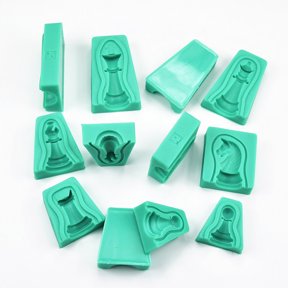 Hytrove 12-Piece Silicone Chess Cookie Molds for Cake Decorating, Baking, and Crafts in Green