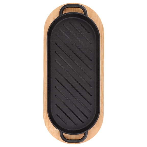 Hytrove 1 Set Steak Platter for Kitchenware Multi Color with Wood Base