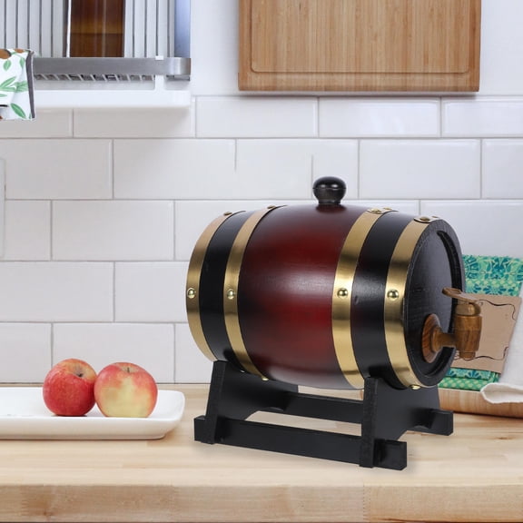 Hytrove 1 Set Wine Bucket Wooden Dispenser Oak Wood Beverage Aged For Spirits Outdoor Gatherings 1.5L