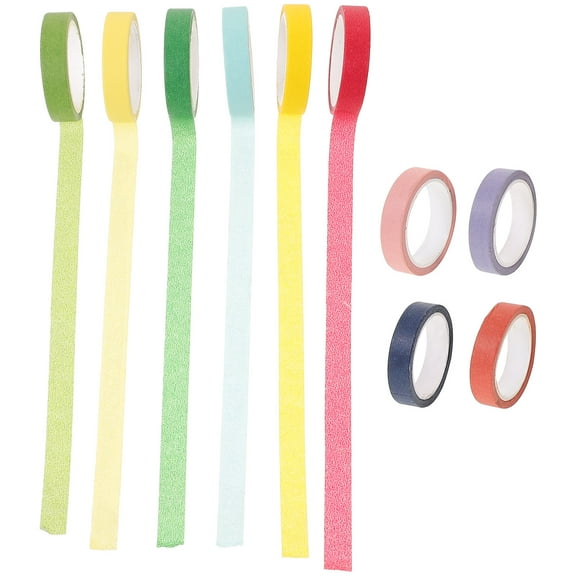 Hytrove 10 Rolls Simple Style Paper Tapes for DIY Projects and Creative Uses