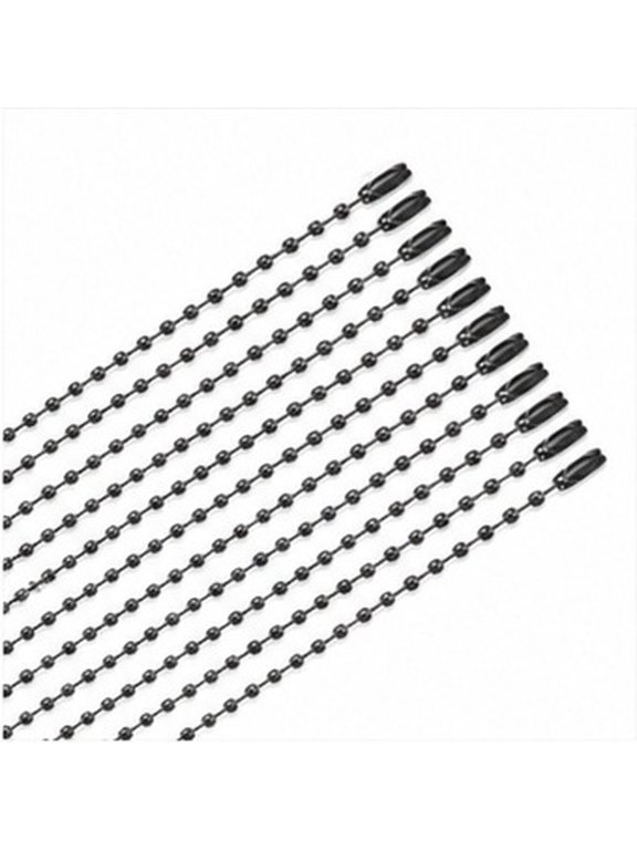 100Pcs Bead Chain Connectors Black Ball Chains For Keychain Making And Craft Projects