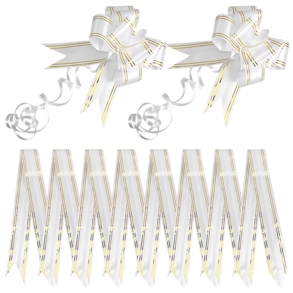 Hytrove Box Pull Bows, White Plastic, Wedding Party Decor, 100Pcs