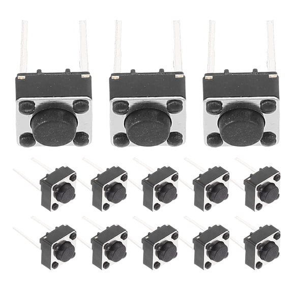 Hytrove 100Pcs Micro Momentary Tactile Switch Buttons for Pcb Reliable Performance Black