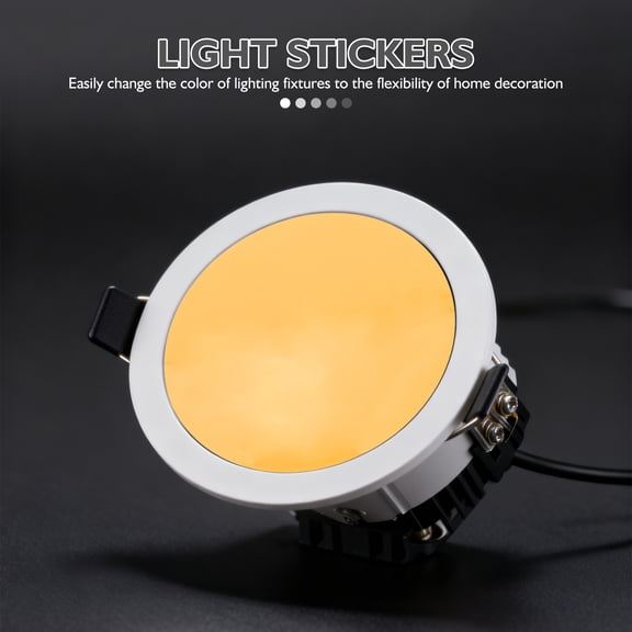 Hytrove 10Pcs Ambient Lighting Gel Stickers Orange Self Adhesive Warm Tone Light Diffuser Film Sheets for LED