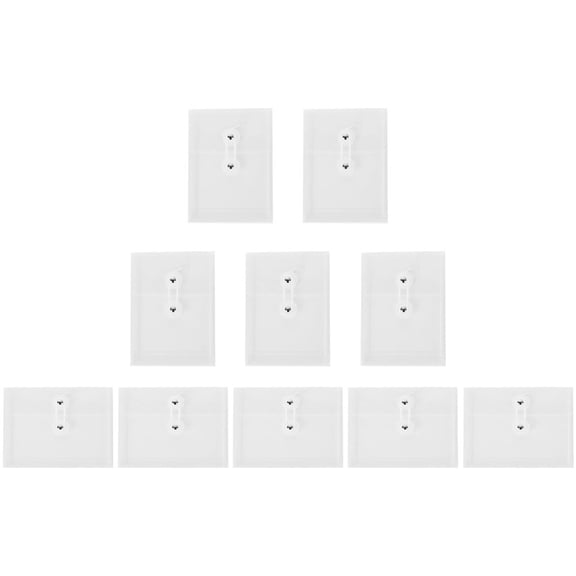 Hytrove 10Pcs Button Design Plastic File Folders for Business Handling and Bill Storage 6.2x4.5x0.2in