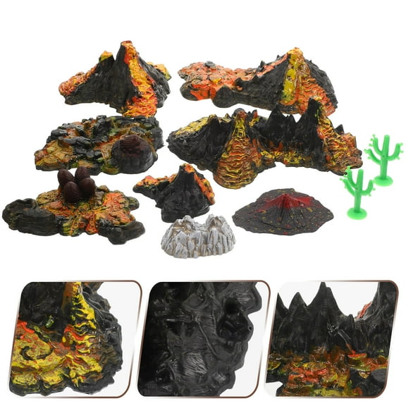 Hytrove 10Pcs Simulation Volcano Model Plastic Volcanic Eruption Decor for Aquarium and Landscape