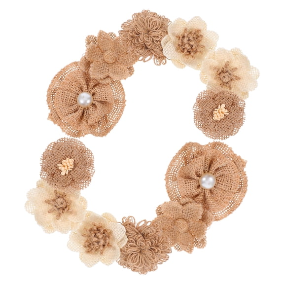 Hytrove 12-Piece Assorted Color Burlap Flower Decorations for Wedding, Festival, Party, and Home Decor