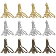 Hytrove 12Pcs Souvenir French Eiffel Tower Keychain for Decoration Use