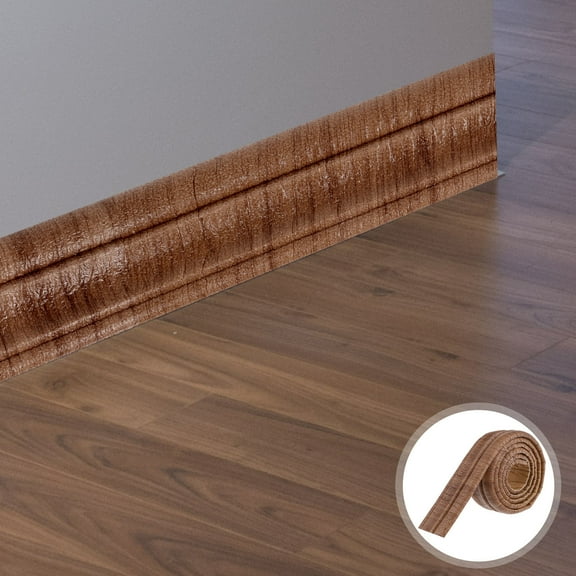 Hytrove 1Pack Adhesive Wall Trim Skirting Border in Coffee Color 11.6x3.1x0.4in