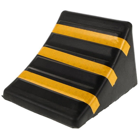 Hytrove 1Pack Black Rubber Wheel Chocks For Parking Lots 6.68X5.89X4.32in