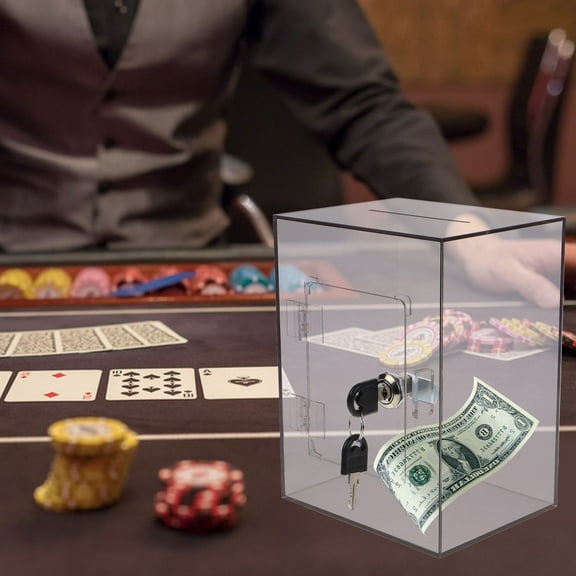 Hytrove 1Pack Brown Acrylic Suggestion Box with Slot for Feedback in Public Places 7.86X5.89X4.72in