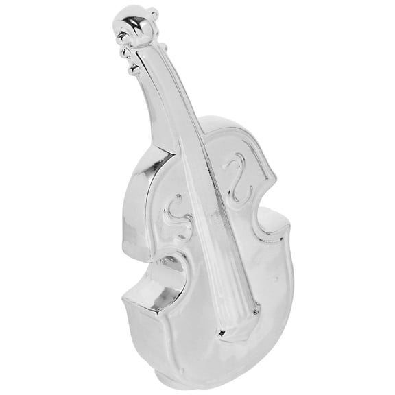 Hytrove 1Pack Cello Model Ornament Ceramic Desktop Decoration Minimalist Artistic Style Silver 18.00X8.00X4.50Cm