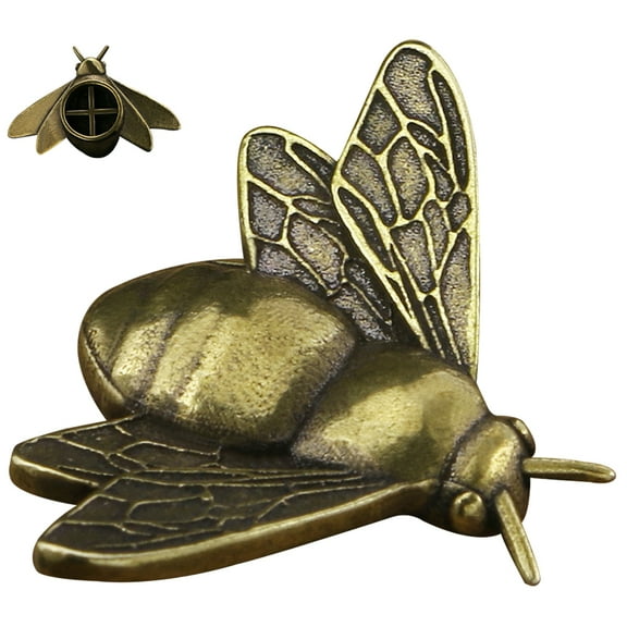 Hytrove 1Pack Mini Brass Bee Statues Shape Decorative Figurine for Indoor Use