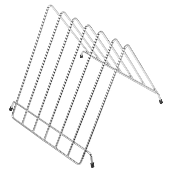 Hytrove Stainless Steel Kitchen Storage Rack, Plated Silver, Chopping Board Stand, Ventilated Design