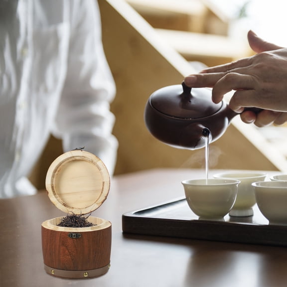 Hytrove 1Pc Multifunctional Sealed Kitchen Storage Holder Tea Container (Light Brown)