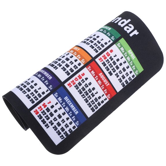 Hytrove Calendar Mouse Pad Black Jiaji Cloth Rubber for Office Desk Multifunctional Design