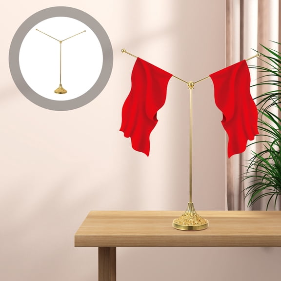 Hytrove 1Pcs Flag Desk Holder In Golden For Stable Standing In Meetings
