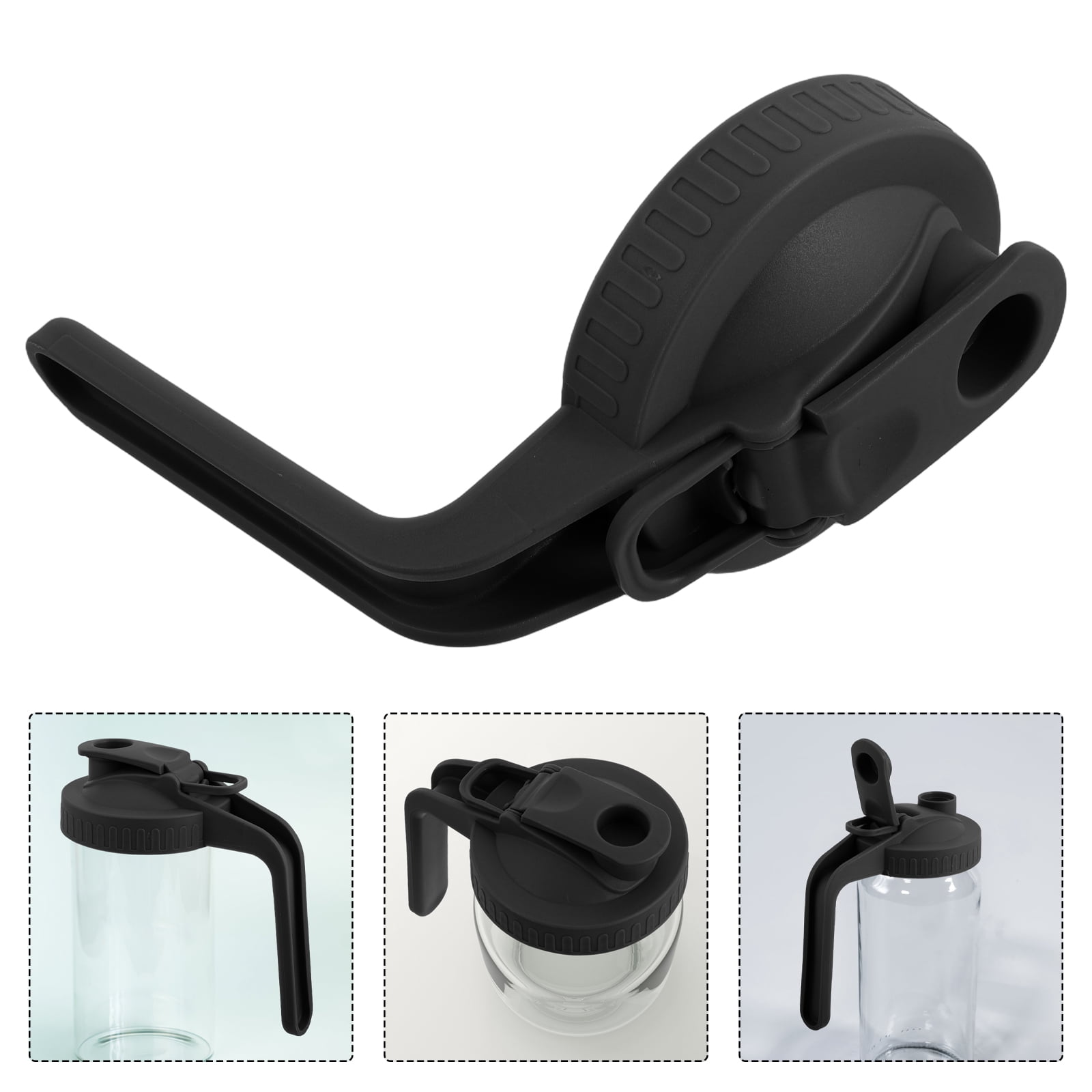 Hytrove 1Pcs Jar Lid Black Plastic Pitcher Style for Hot Summer Days ...