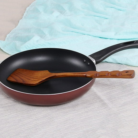Hytrove 1Pcs Non-Stick Kitchen Utensils Spatulas with Chocolate Color Wood Handle 35x7.5x1in