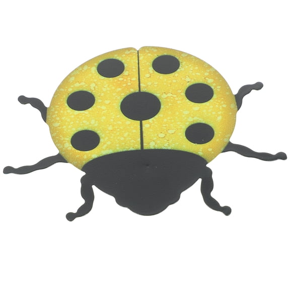 Hytrove 1Pcs Yellow Iron Beetle Shaped Wall Hanging Insect Decor for Indoor Outdoor Use