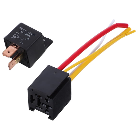 Hytrove 1Set Heavy Duty 4 Wire Relay Socket with Harness for Reliable Car and Truck Electrical Systems