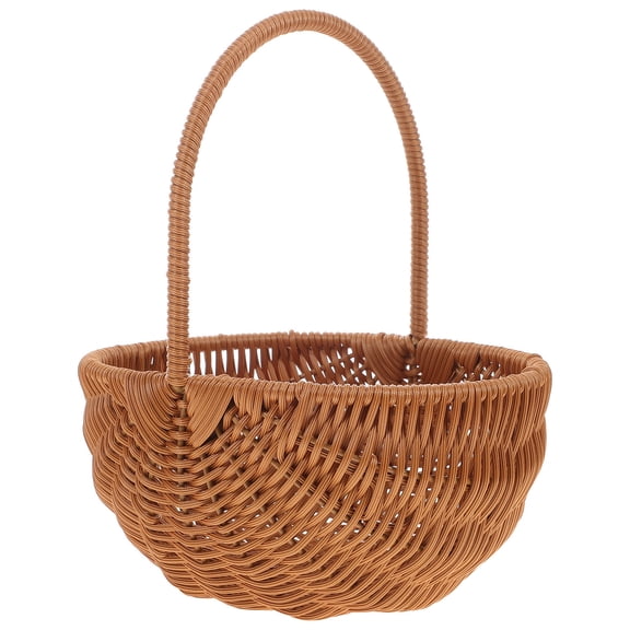 Hytrove Small Easter Basket Set - Rectangular Wicker Holder for Kids, Plastic Storage Container, Home & Holiday Decoration