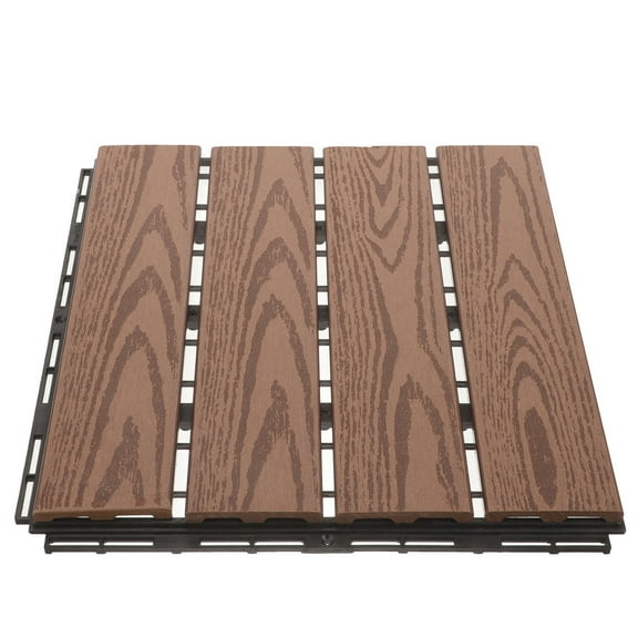 Hytrove Interlocking Tile Interlocking Decking Tile Coffee Plastic 1 Set