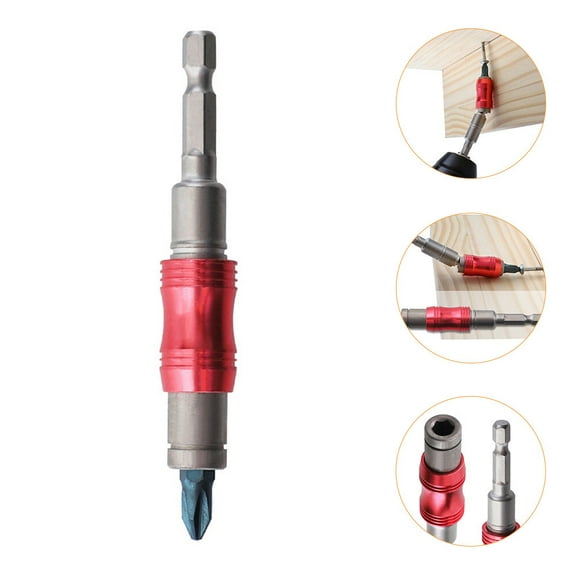 Hytrove 1Set Magnetic Bit Extension Magnetic Holder Steel Red for Electric Drills