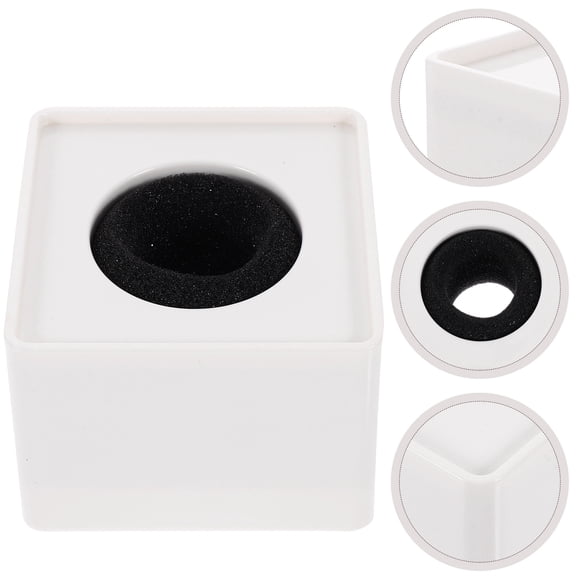 Hytrove 1Set Microphone News Cube White ABS Plastic Square Cube Shaped for Advertising Shoots 2.8x2.8x2in