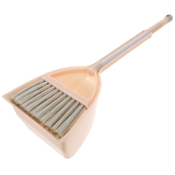 Hytrove 1Set Small Orange Broom and Dustpan Set Lightweight Cleaning Tool for Home Use