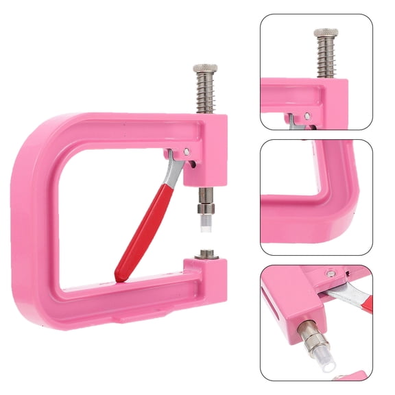 Hytrove 1Set Pink Manual Beading Machine for Pearls Hand Press Ideal for DIY Clothing Crafts