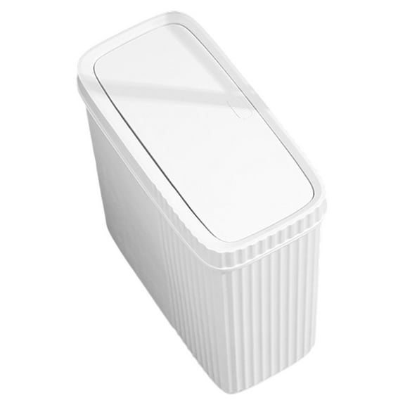 Hytrove 1Set Toilet Trash Can in White PP with Large Capacity and
