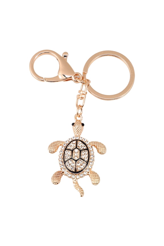 1Set Turtle Pendants Zinc Alloy Rhinestone Decorative Key Rings For Women Youth Outings