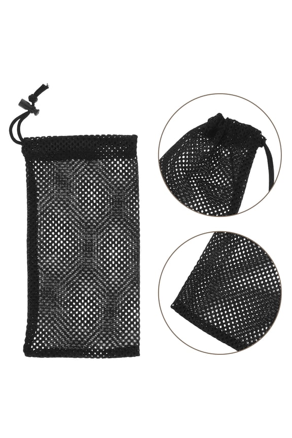 20PCS Drawstring Gym Bag Sleek Black Design for Secure Closure and Portable Storage Outdoors