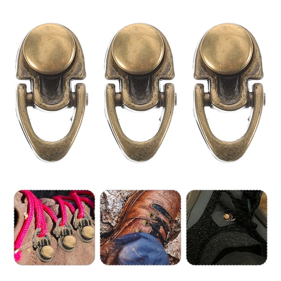 Hytrove Alloy Boot Hooks Lace Fittings for Outdoor Sports Shoes in Dark Brown 20Pcs