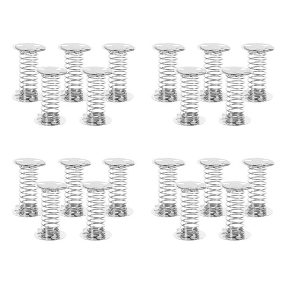 Hytrove 20-Piece Stainless Steel Spring Bases with Easy Installation and Unique Wobble Effect, Durable Silver Finish