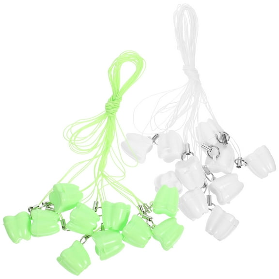 Hytrove 20Pcs Tooth Saver Keepsake Box for Kids Tooth Storage in White and Light Green PP Material 0.83X0.71X0.71in