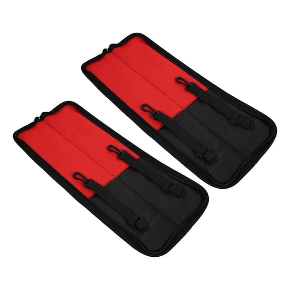 Hytrove 2-Pack Drumstick Bag Set in Red Oxford Cloth, Percussion Accessories Case for Travel and Storage