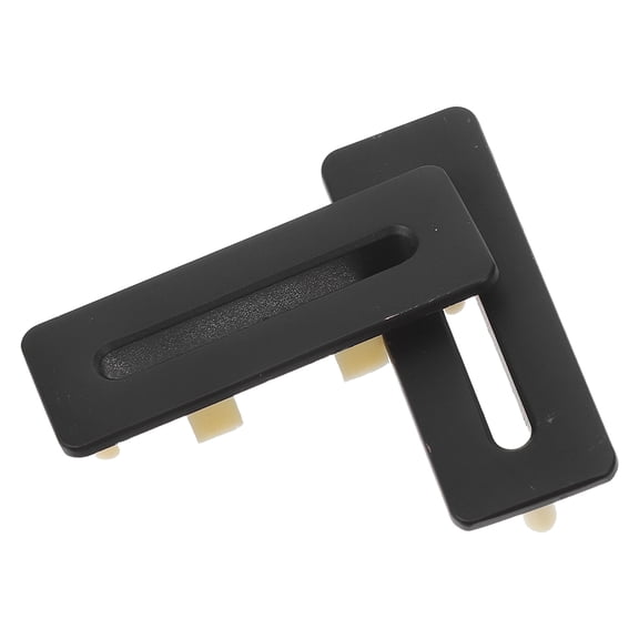 Hytrove 2Pcs Black Rectangle Sink Overflow Drain Cover Metal Decorative Bathroom Basin Cap