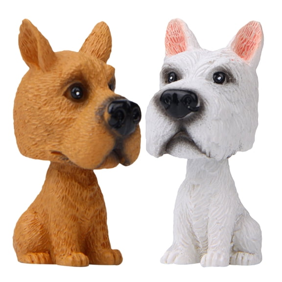 Hytrove 2Pcs Bobblehead Resin Statue Cute Car Dashboard Decoration Home Decor 11.8X0.98X0.94In