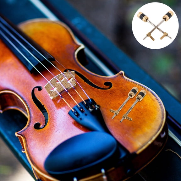 Hytrove 2Pcs Bow Frog Screw in Golden Copper Material for Violin Bow Maintenance Recital Season Accessories